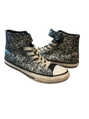 Converse Black Youth Canvas High-Top Sneaker with Holographic look